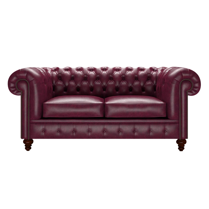 Raleigh 2 Sits Chesterfield Soffa Old English Burgundy