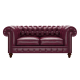 Raleigh 2 Sits Chesterfield Soffa Old English Burgundy