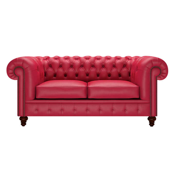 Raleigh 2 Sits Chesterfield Soffa Shelly Flame Red