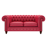 Raleigh 2 Sits Chesterfield Soffa Shelly Flame Red