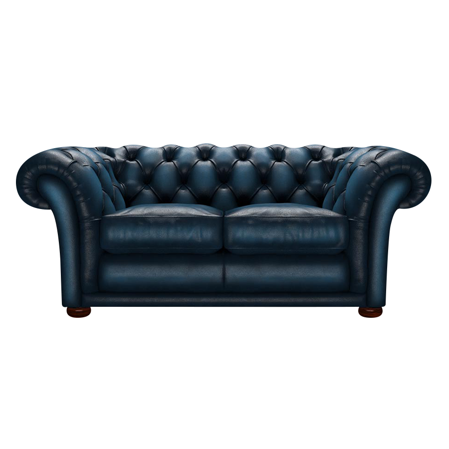 Shakespeare 2 Sits Chesterfield Soffa Antique Blue