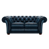 Shakespeare 2 Sits Chesterfield Soffa Antique Blue