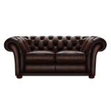 Shakespeare 2 Sits Chesterfield Soffa Antique Brown