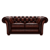 Shakespeare 2 Sits Chesterfield Soffa Antique Chestnut