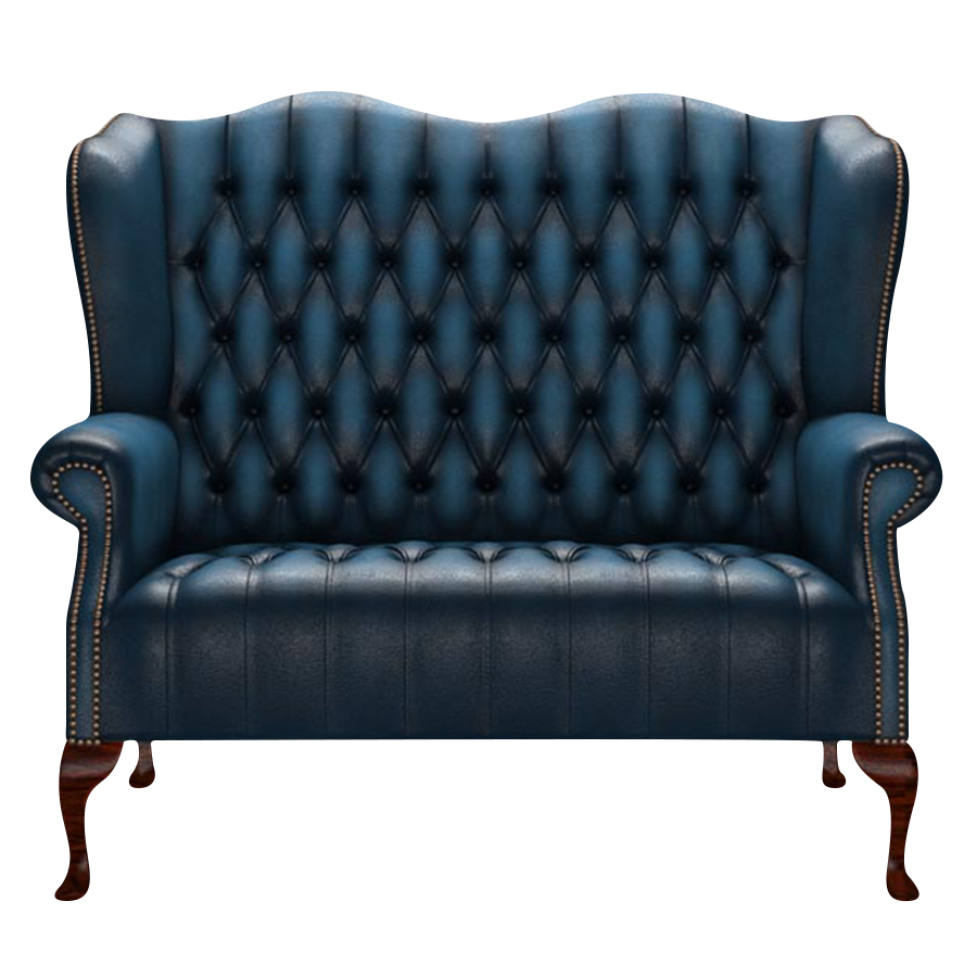 Wade 2 Sits Chesterfield Soffa Antique Blue