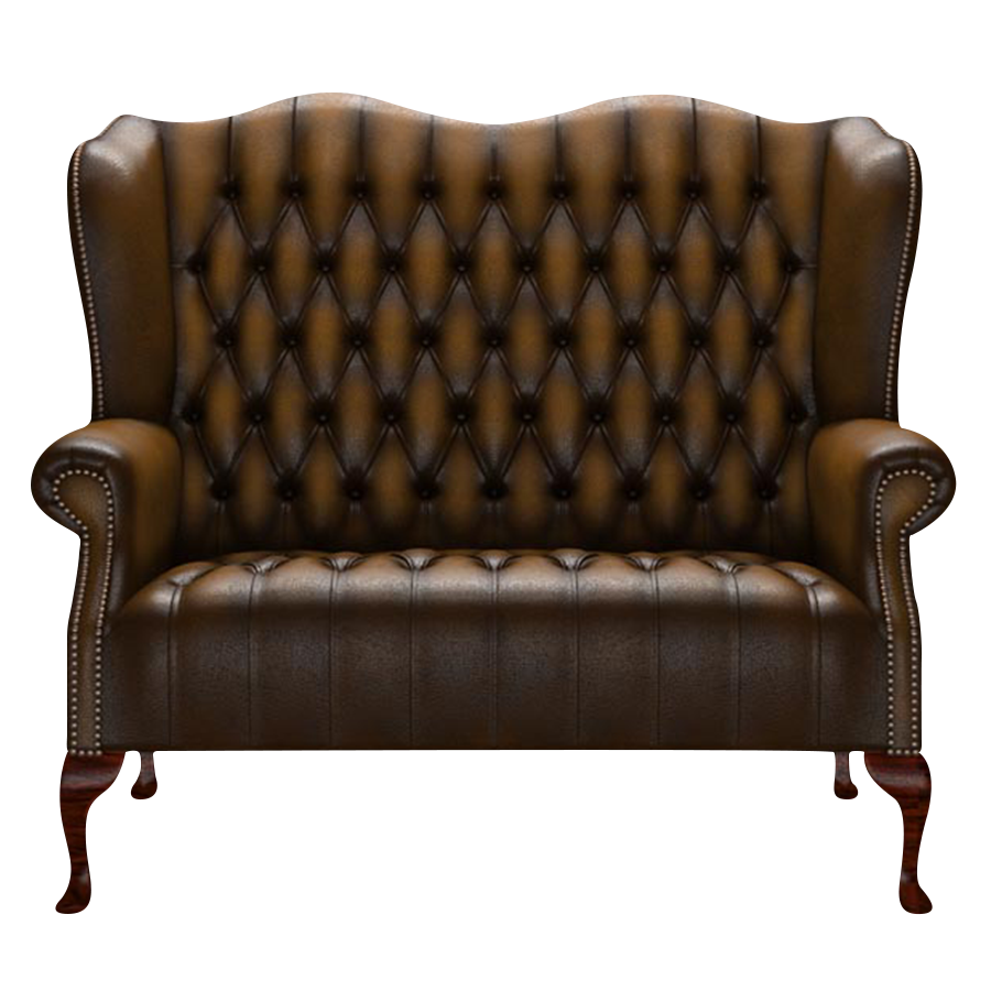 Wade 2 Sits Chesterfield Soffa Antique Gold
