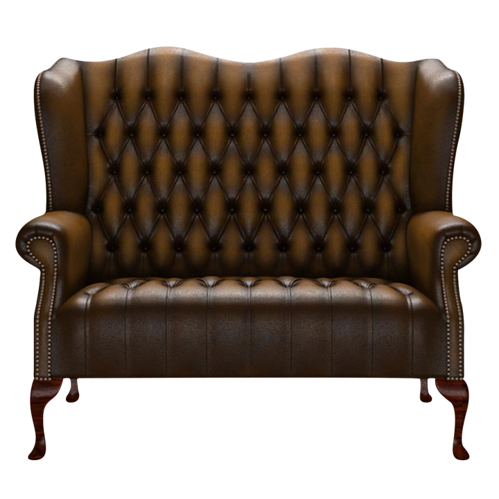 Wade 2 Sits Chesterfield Soffa Antique Gold