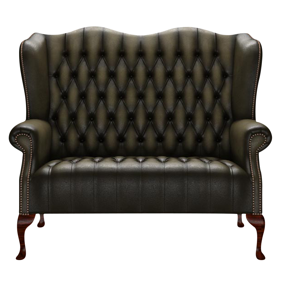 Wade 2 Sits Chesterfield Soffa Antique Olive