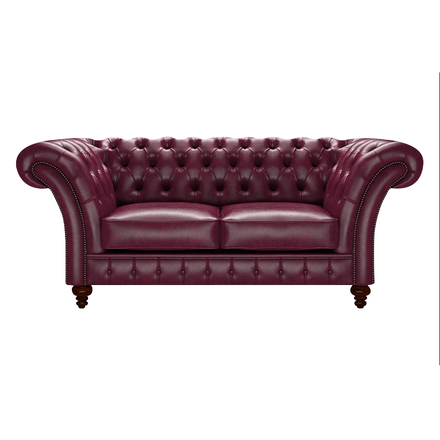 Wordsworth 2 Sits Chesterfield Soffa Old English Burgundy