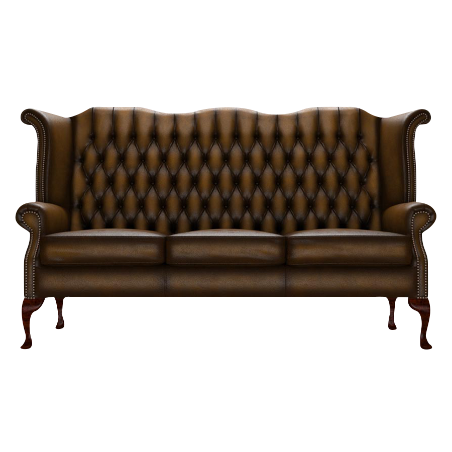 Byron 3 Sits Chesterfield Soffa Antique Gold