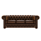 Classic 3 Sits Chesterfield Soffa Antique Autumn Tan