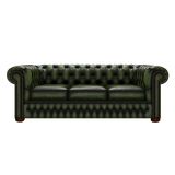 Classic 3 Sits Chesterfield Soffa Antique Green