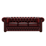 Classic 3 Sits Chesterfield Soffa Antique Red