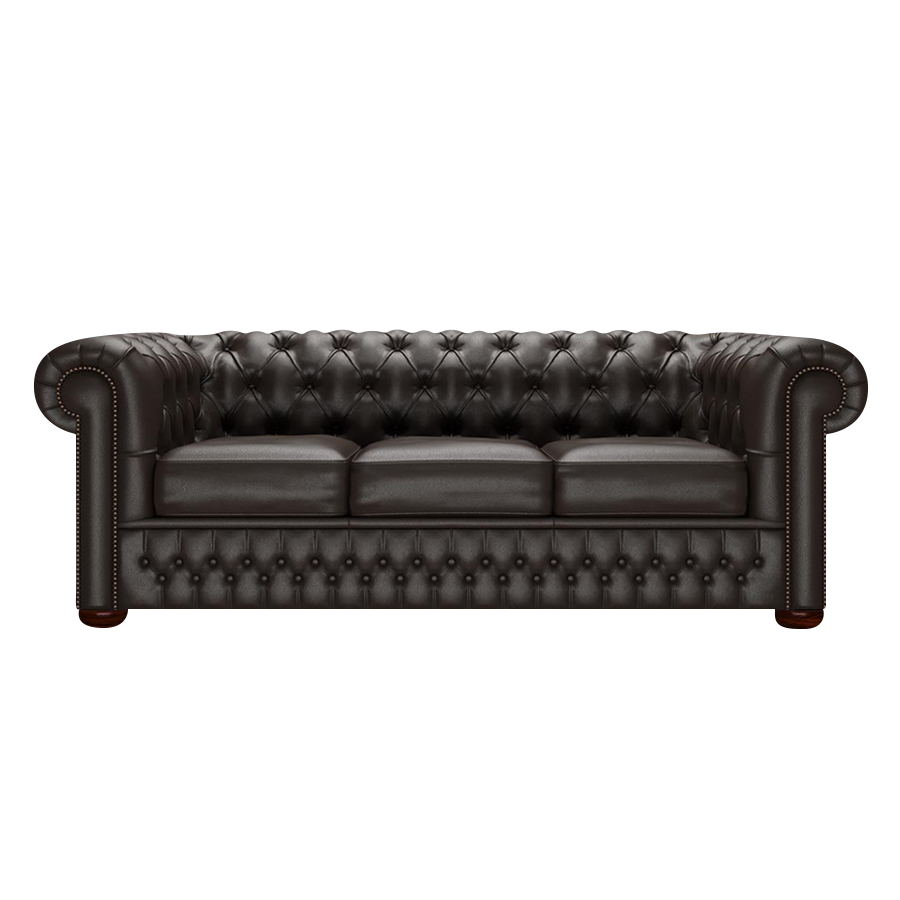 Classic 3 Sits Chesterfield Soffa Birch Brown