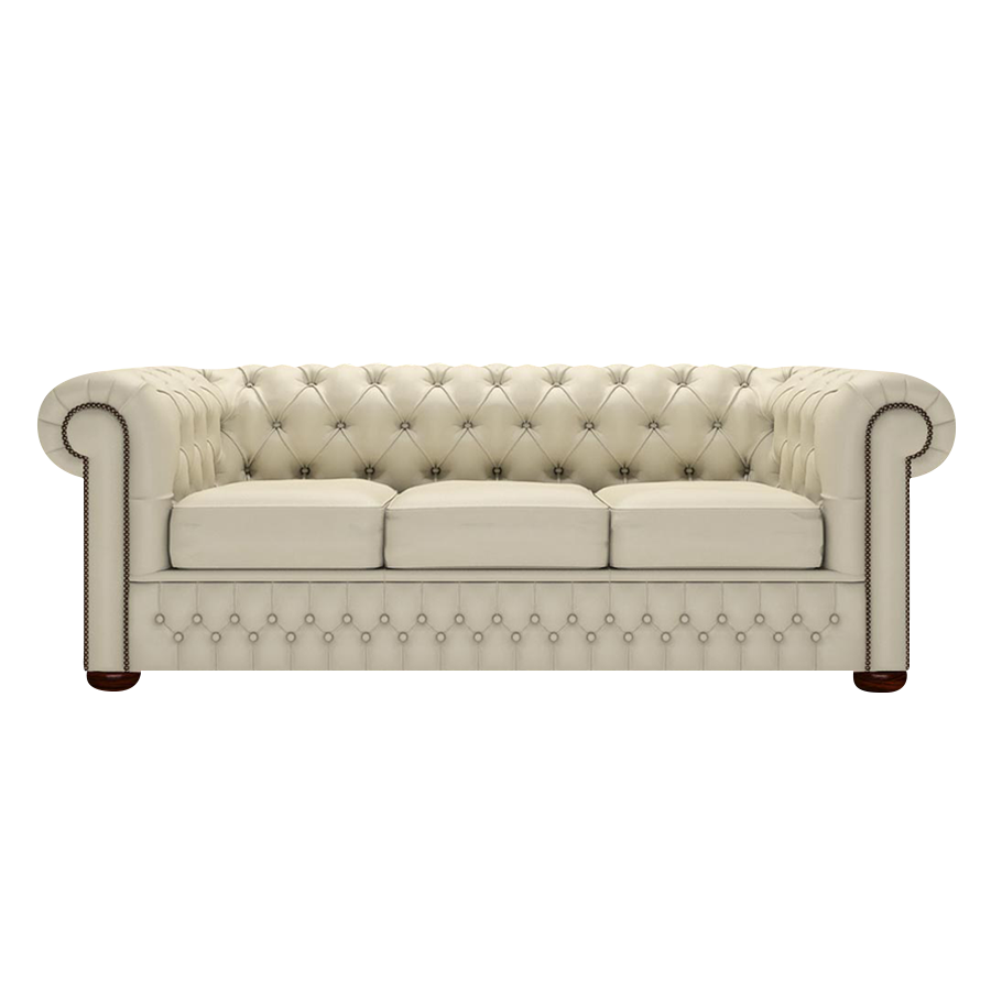 Classic 3 Sits Chesterfield Soffa Birch Ivory