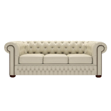 Classic 3 Sits Chesterfield Soffa Birch Ivory