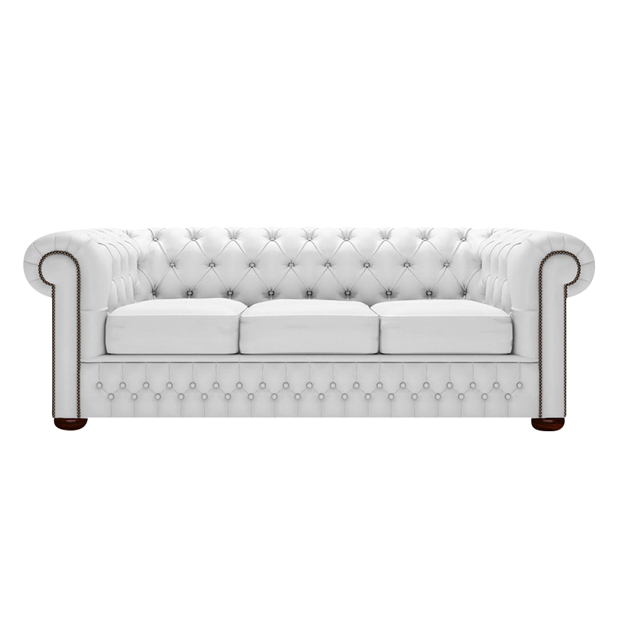 Classic 3 Sits Chesterfield Soffa Birch White