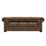 Classic 3 Sits Chesterfield Soffa Etna Brandy