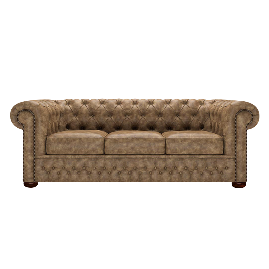 Classic 3 Sits Chesterfield Soffa Etna Camel