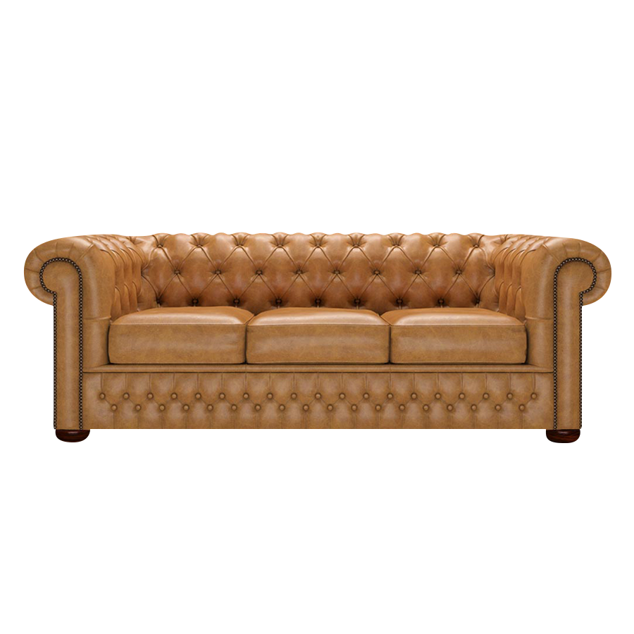 Classic 3 Sits Chesterfield Soffa Old English Buckskin