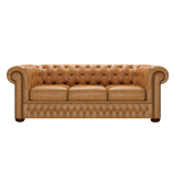 Classic 3 Sits Chesterfield Soffa Old English Buckskin