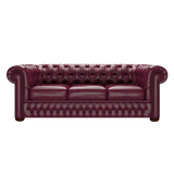 Classic 3 Sits Chesterfield Soffa Old English Burgundy