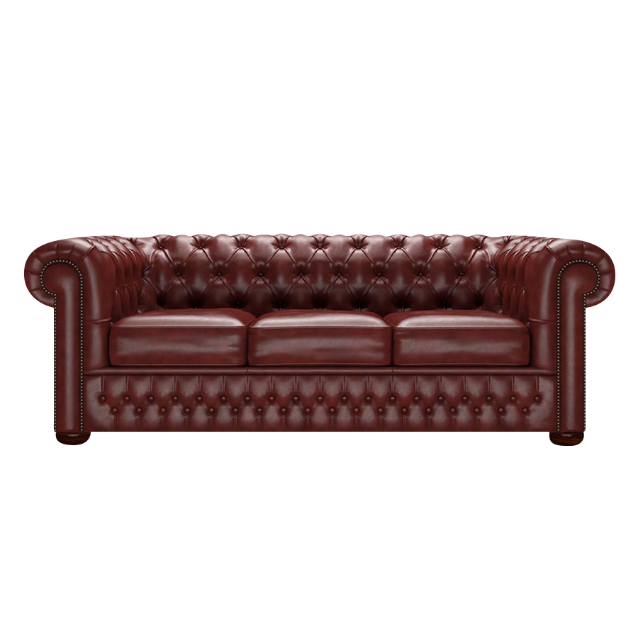 Classic 3 Sits Chesterfield Soffa Old English Chestnut