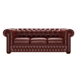 Classic 3 Sits Chesterfield Soffa Old English Chestnut