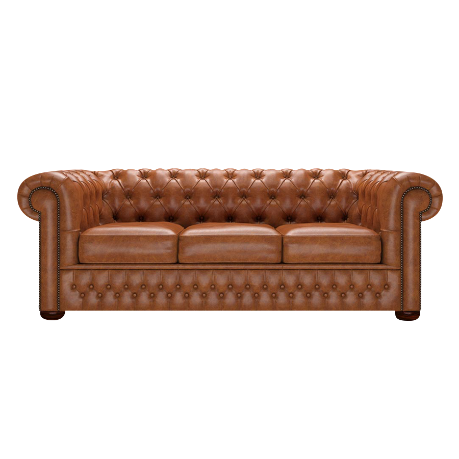 Classic 3 Sits Chesterfield Soffa Old English Saddle