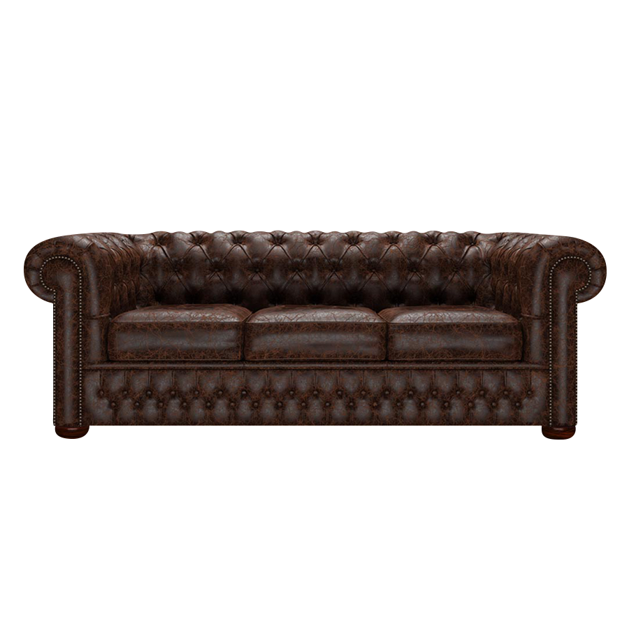 Classic 3 Sits Chesterfield Soffa Tudor Mahogany