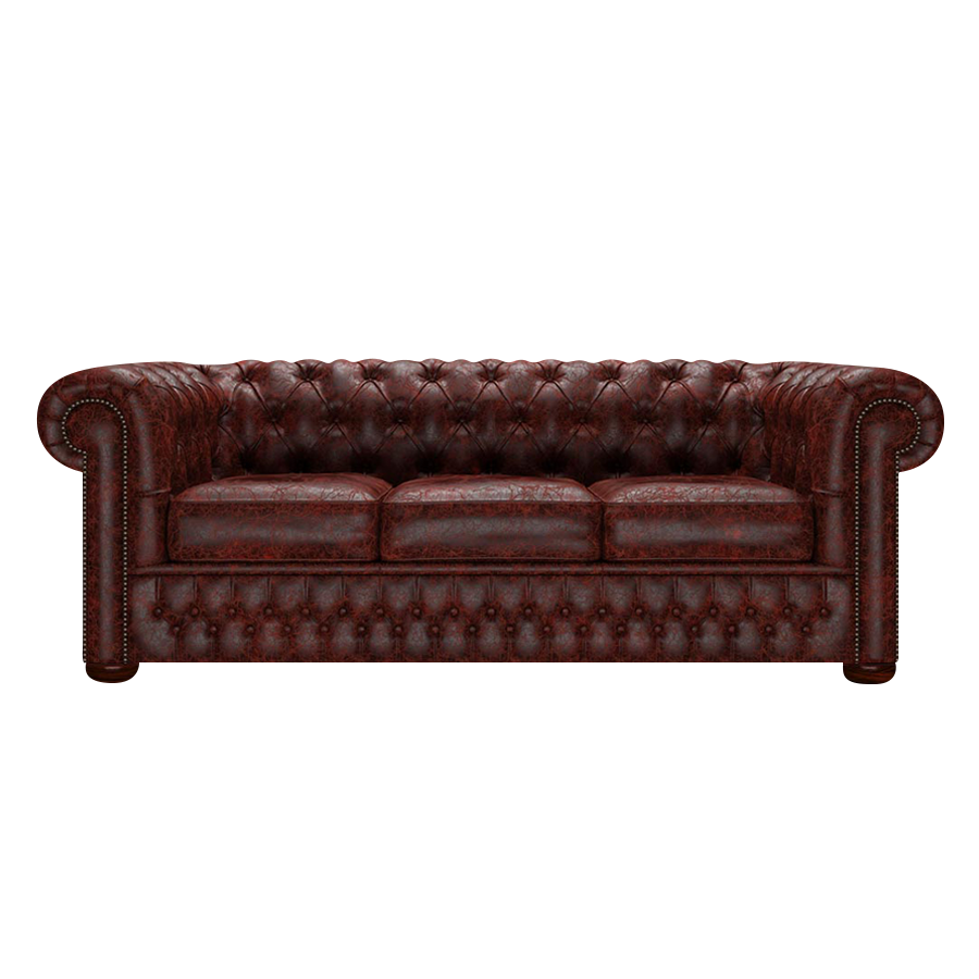 Classic 3 Sits Chesterfield Soffa Tudor Oxblood