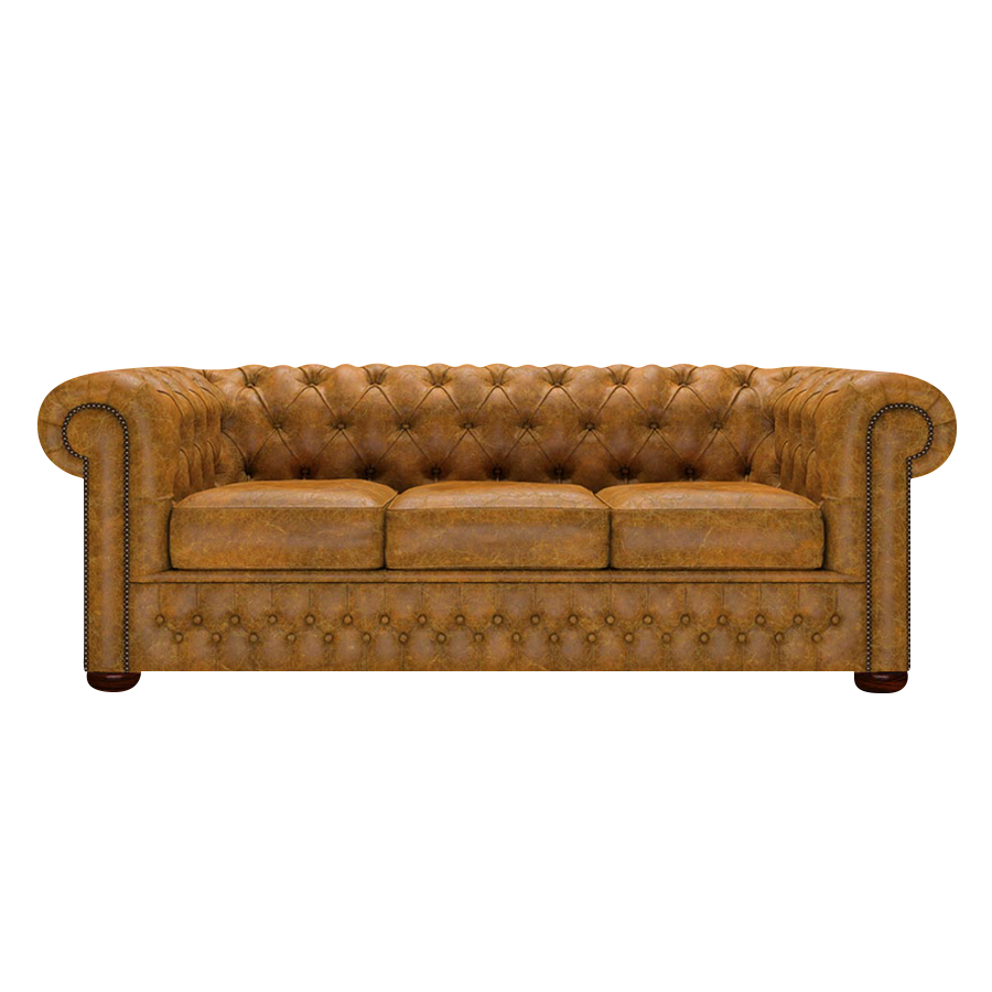 Classic 3 Sits Chesterfield Soffa Tudor Mustard