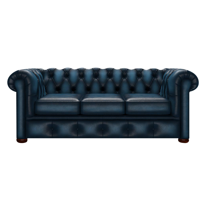 Conway 3 Sits Chesterfield Soffa Antique Blue