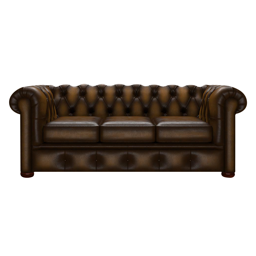 Conway 3 Sits Chesterfield Soffa Antique Gold