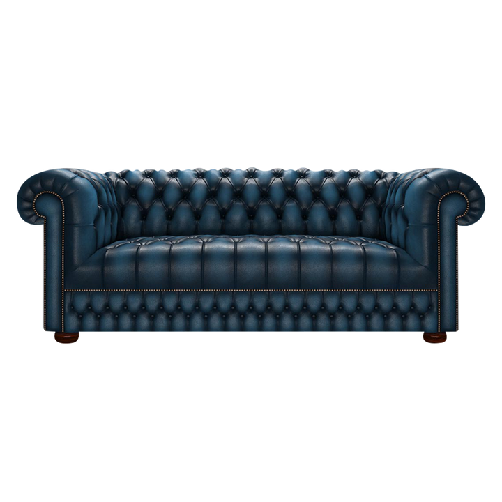Cromwell 3 Sits Chesterfield Soffa Antique Blue