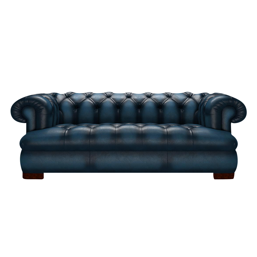 Drake 3 Sits Chesterfield Soffa Antique Blue