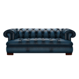 Drake 3 Sits Chesterfield Soffa Antique Blue