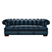 Drake 3 Sits Chesterfield Soffa Antique Blue