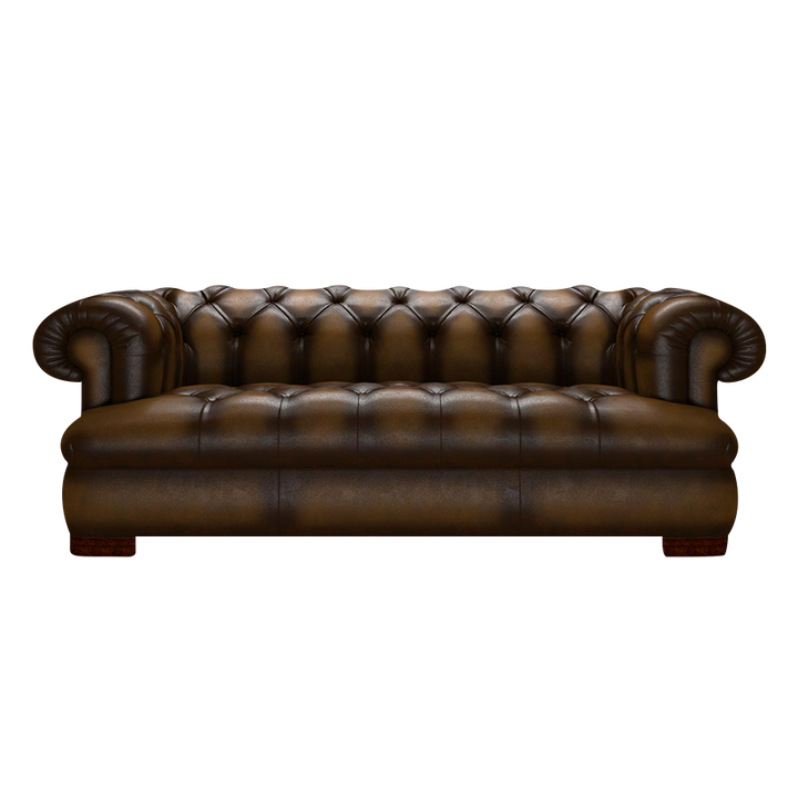 Drake 3 Sits Chesterfield Soffa Antique Gold