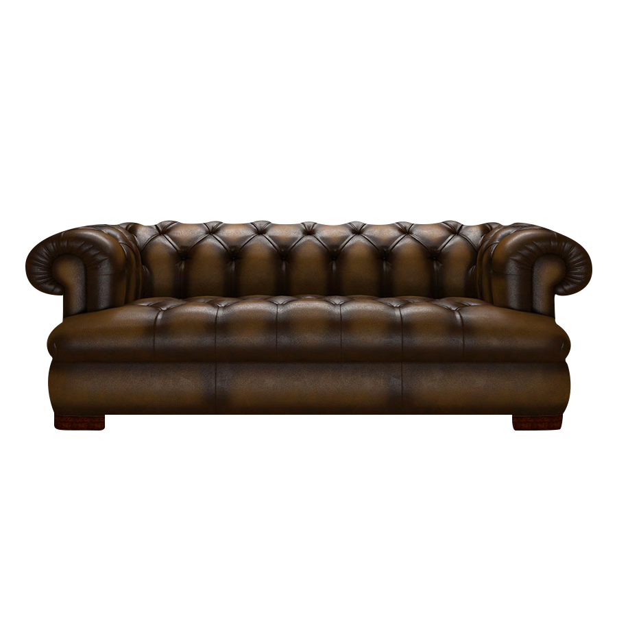 Ladda upp bild till gallerivisning, Drake 3 Sits Chesterfield Soffa Antique Gold
