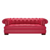 Drake 3 Sits Chesterfield Soffa Shelly Flame Red
