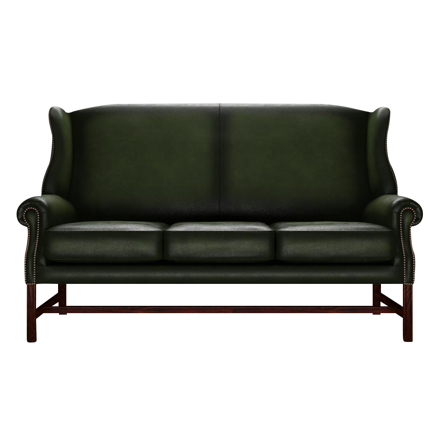 Drummond 3 Sits Chesterfield Soffa Antique Green