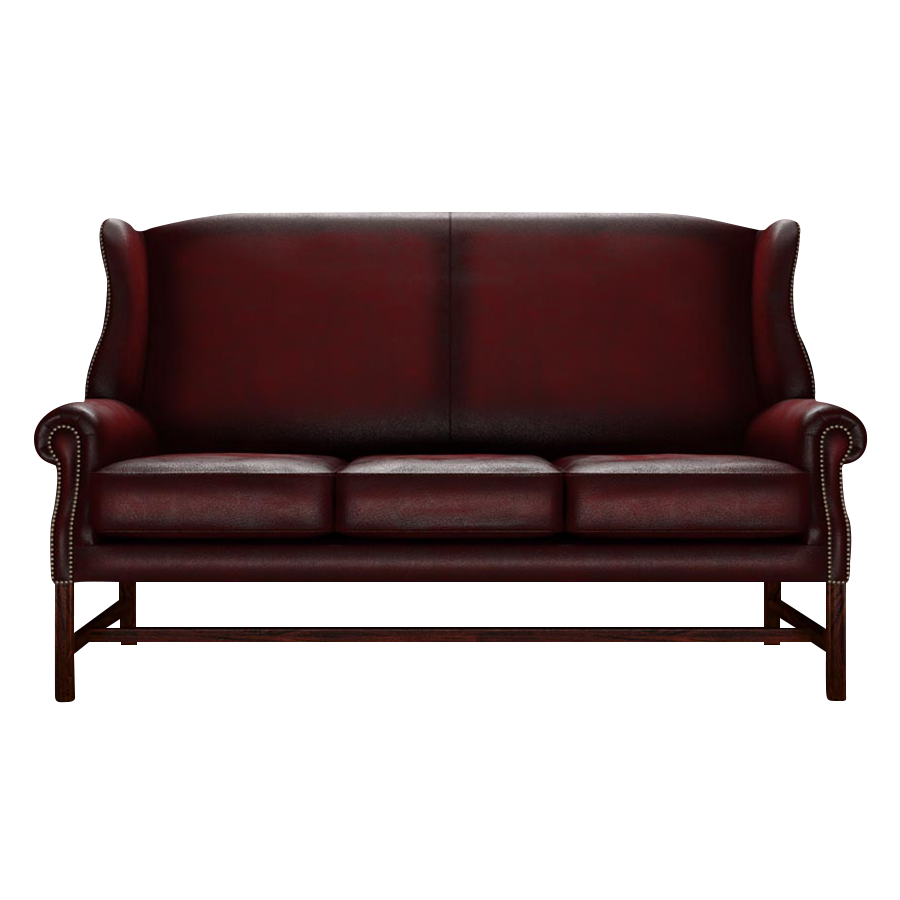 Drummond 3 Sits Chesterfield Soffa Antique Red