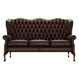 Gladstone 3 Sits Chesterfield Soffa Antique Brown