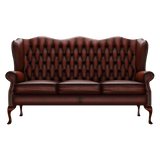 Gladstone 3 Sits Chesterfield Soffa Antique Chestnut