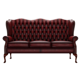 Gladstone 3 Sits Chesterfield Soffa Antique Red