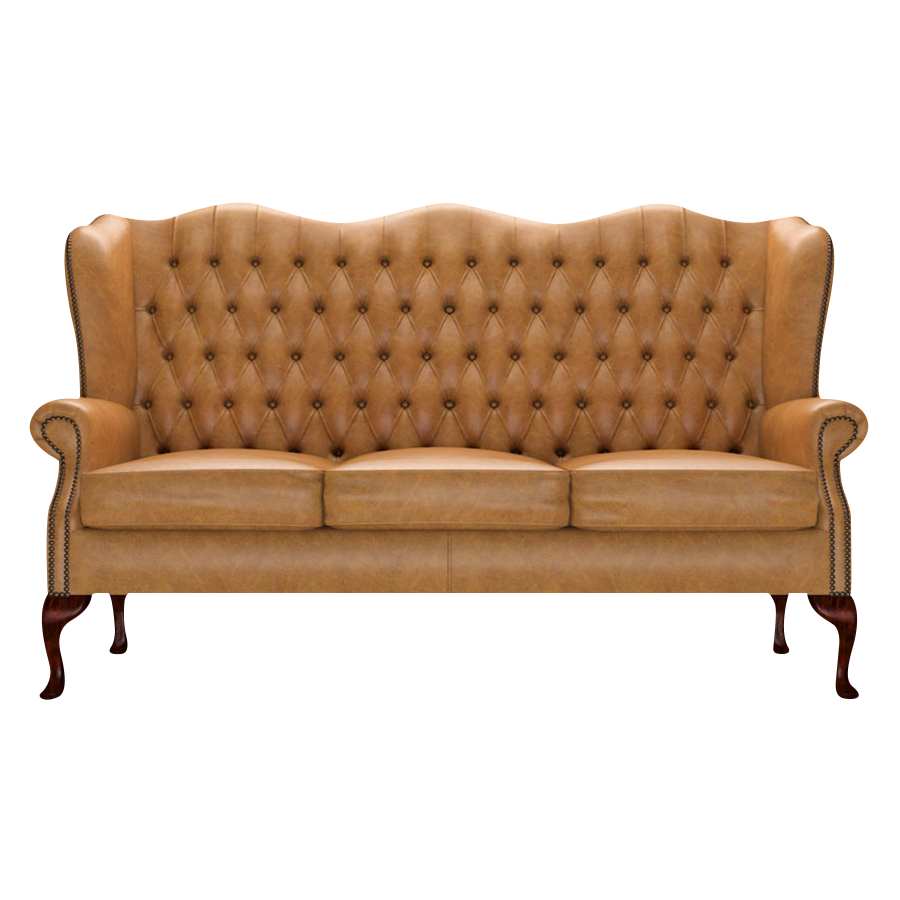 Gladstone 3 Sits Chesterfield Soffa Old English Buckskin