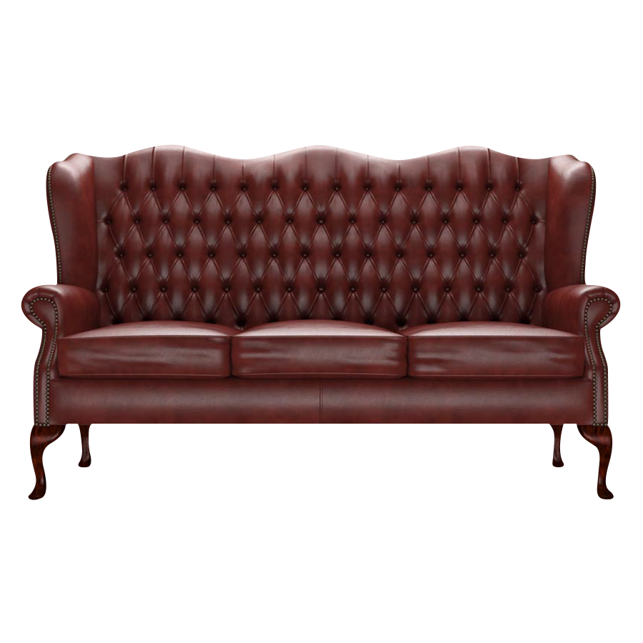 Gladstone 3 Sits Chesterfield Soffa Old English Chestnut