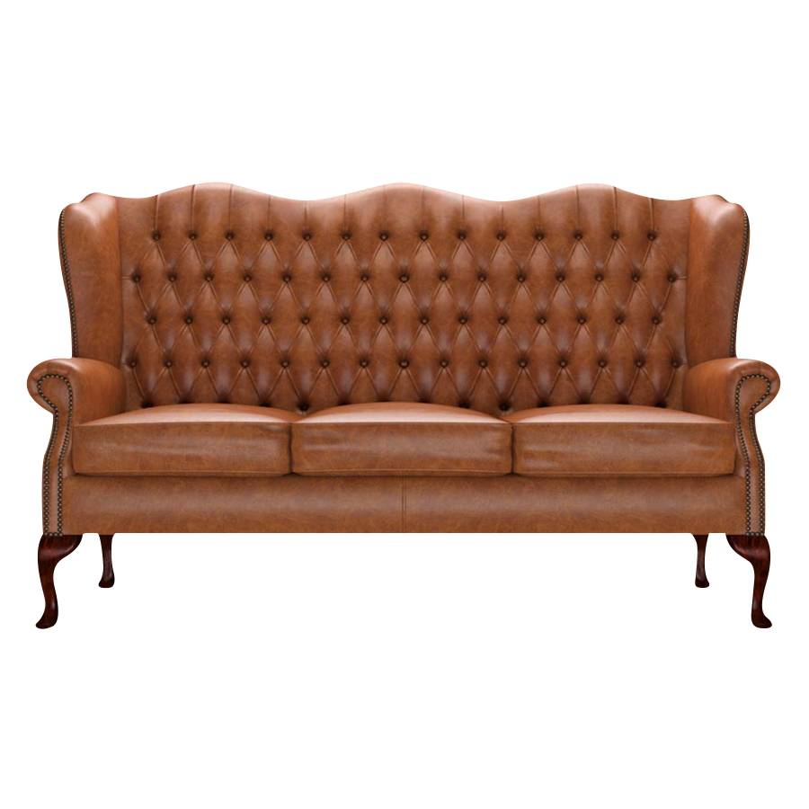 Gladstone 3 Sits Chesterfield Soffa Old English Saddle