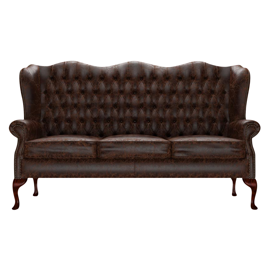 Gladstone 3 Sits Chesterfield Soffa Tudor Mahogany